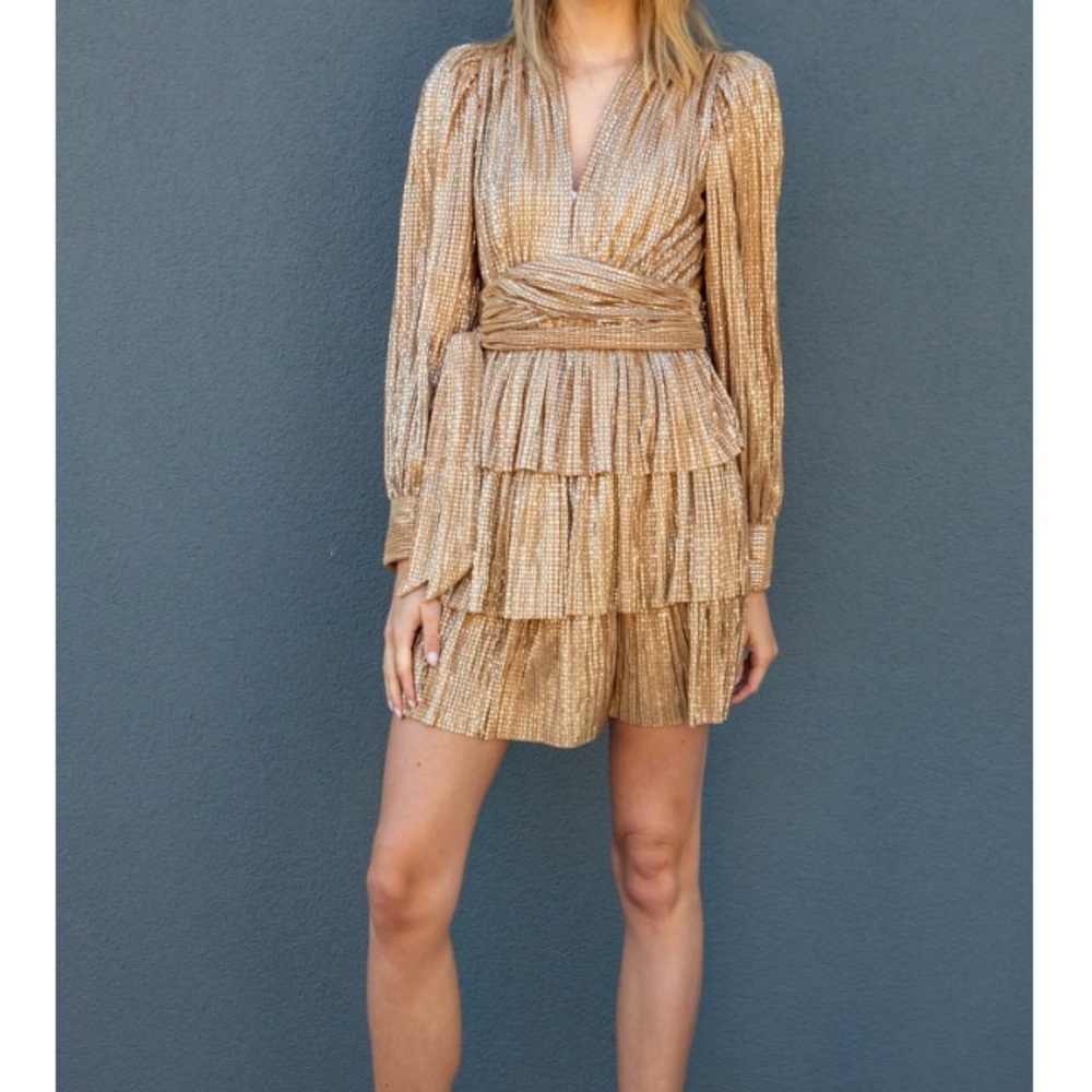 COPY - NEW! Sabina Musayev Mona Gold Metallic Dress - NWT - Picture 5 of 16